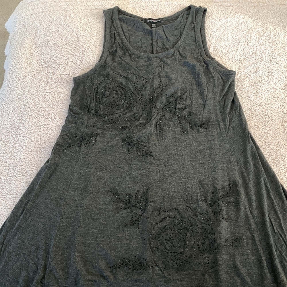 Le Chateau charcoal black tank top.